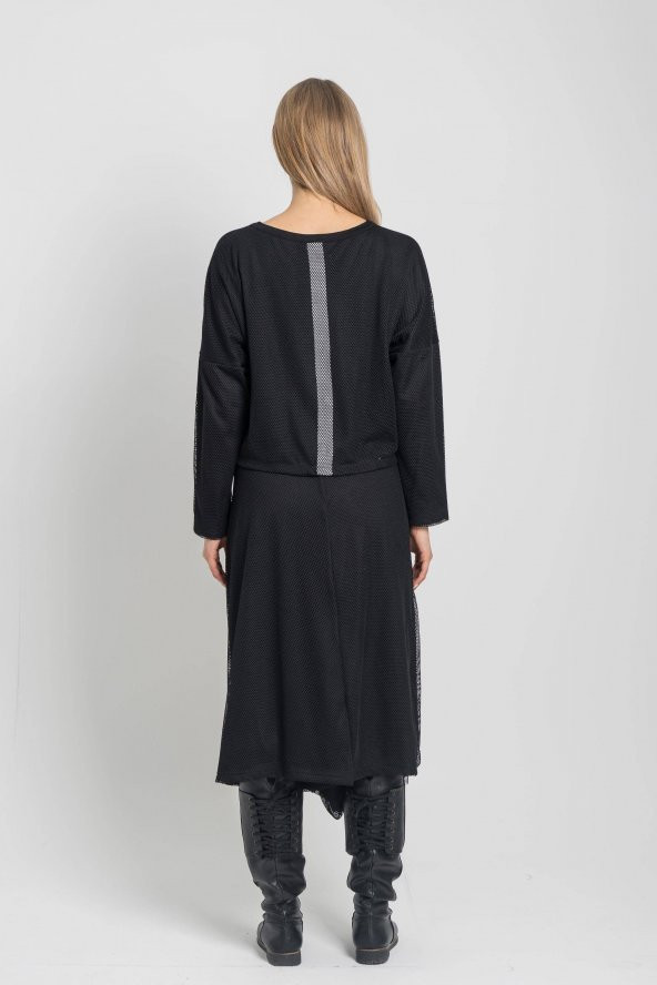 Kadın SİYAH Crop Kalıp Salaş Kesim Bluz 21K47170-99 3 - 3