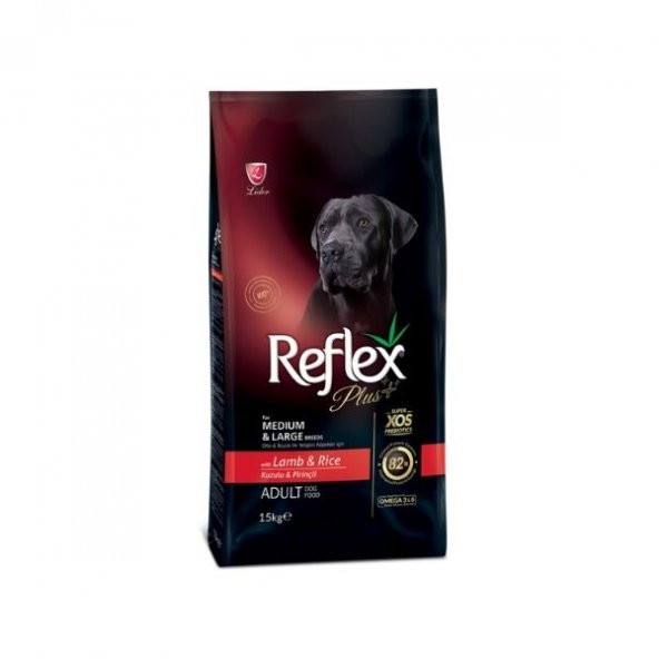 Reflex Plus Orta Büyük Irk Kuzu Pirinç Yetişkin Köpek Maması 15 Kg