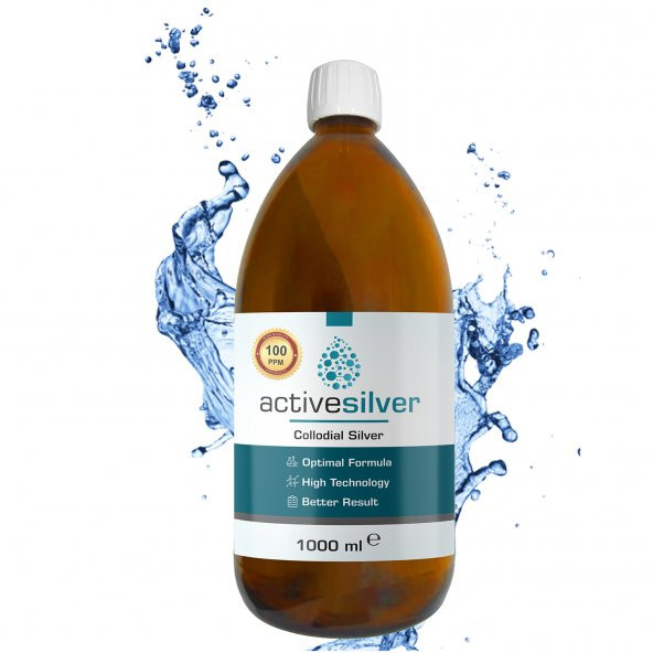 Active Silver Kolloidal Gümüş Suyu 100 PPM - 1000 ml - 1