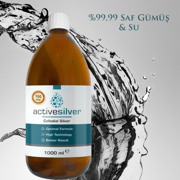 Active Silver Kolloidal Gümüş Suyu 100 PPM - 1000 ml - 3