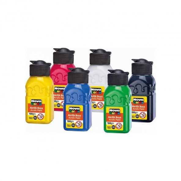 Nova Color Akrilik Boya Şişe 100 Gr 6lı