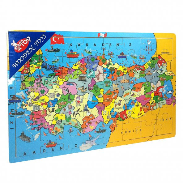Türkiye Haritası Ahşap Yapboz Puzzle Pazıl