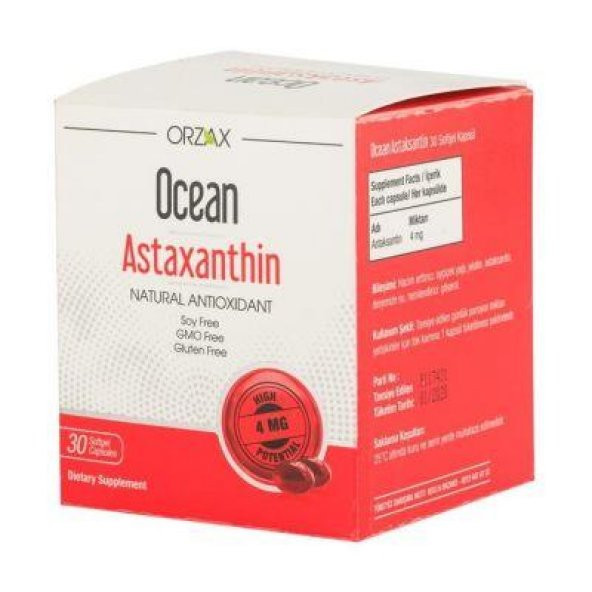Ocean Astaxsantin Doğal Antioksidan 30 Kapsül