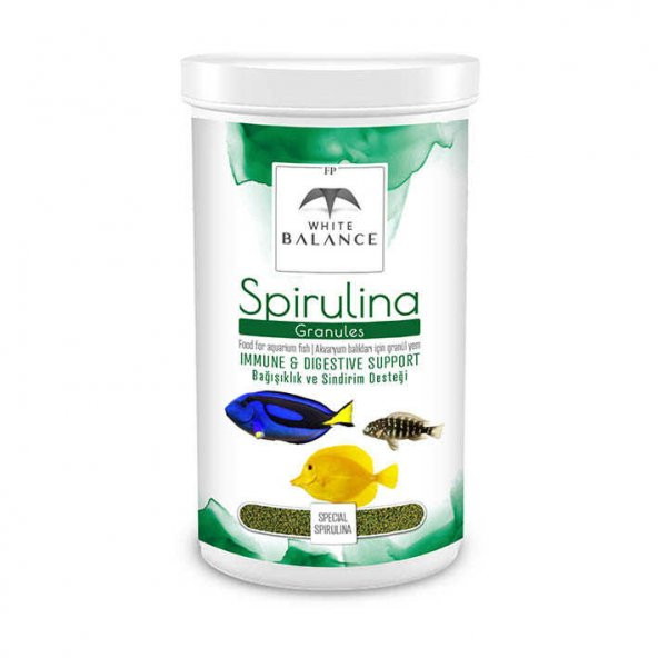White Balance Spirulina Granules 250 ml Deniz Balıkları Yemi