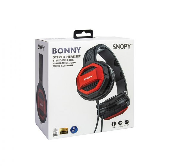 SNOPY Bonny Kırmızı 3.5 Mm Kablolu Kulaküstü Kulaklık - 4