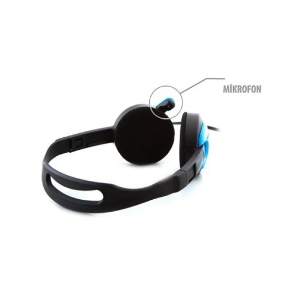 Snopy Sn-717 Siyah/Mavi Mikrofonlu Kulaklık - 2