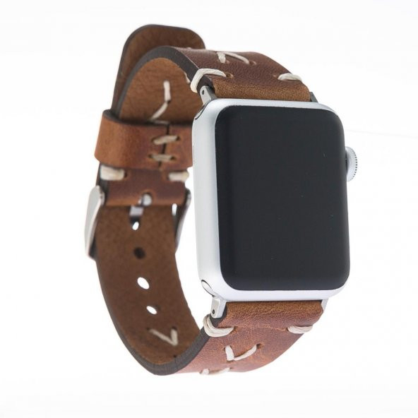 Bouletta Apple Watch Uyumlu Deri Kordon 42-44-45mm Saraç V18 Omega
