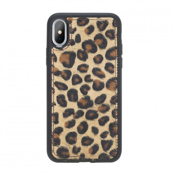 Bouletta Apple iPhone XS Max Uyumlu Deri Cüzdanlı Kılıf  Leopar - 2