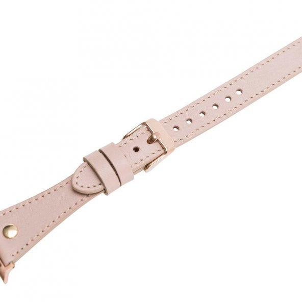 Bouletta Apple Watch Uyumlu Deri Kordon 42-44-45mm Slim Double Tour GT NU1 Pembe - 4