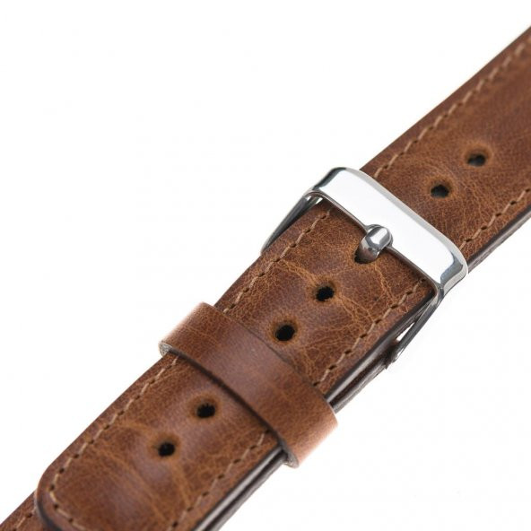 Bouletta Apple Watch Uyumlu Deri Kordon 42-44-45mm Dikişli V18 Taba - 4