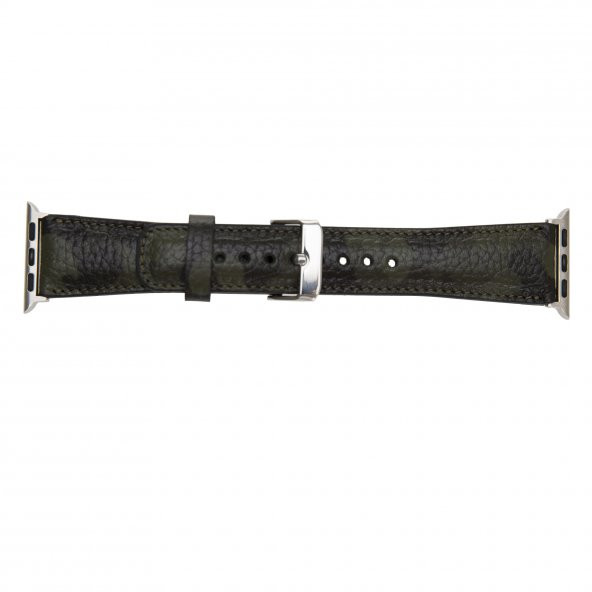 Bouletta Apple Watch Uyumlu Deri Kordon 42-44-45mm Kamuflaj Yeşil - 9