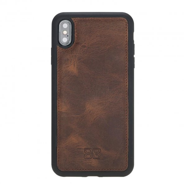 Bouletta Apple iPhone XS Max Uyumlu Deri Arka Kapak G2 Kahve - 1