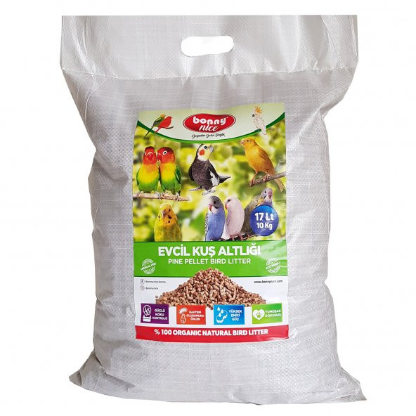 Bonny Nice Doğal Çam Pelet Evcil Kuş Altlığı 10 kg 17 l