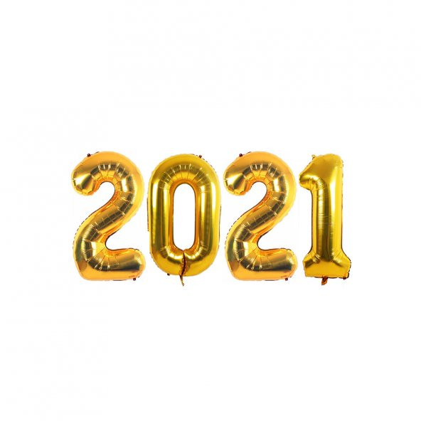 2021 Yılbaşı Altın Folyo Balon Set 40 cm