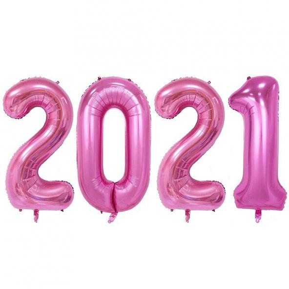 2021 Yılbaşı Pembe Folyo Balon Set 100 cm