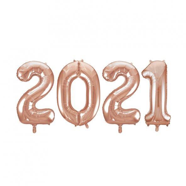 2021 Yılbaşı Rose Gold Folyo Balon Set 70 cm