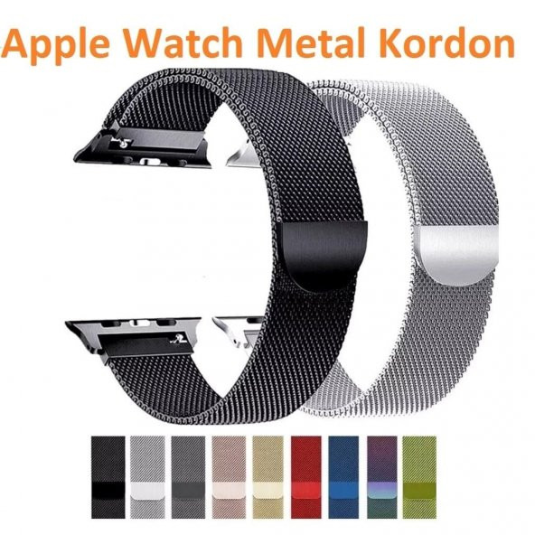 Apple Watch Kordon Metal  Kayış Milano Hasır Örme 38mm 40mm