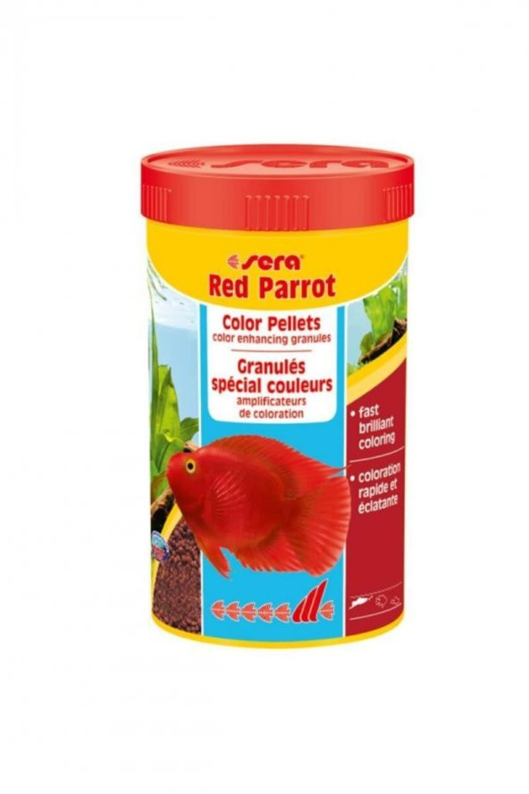 SERA Red Parrot Kırmızı Papağan Ciklet Balığı Yemi 1000ml 330gr