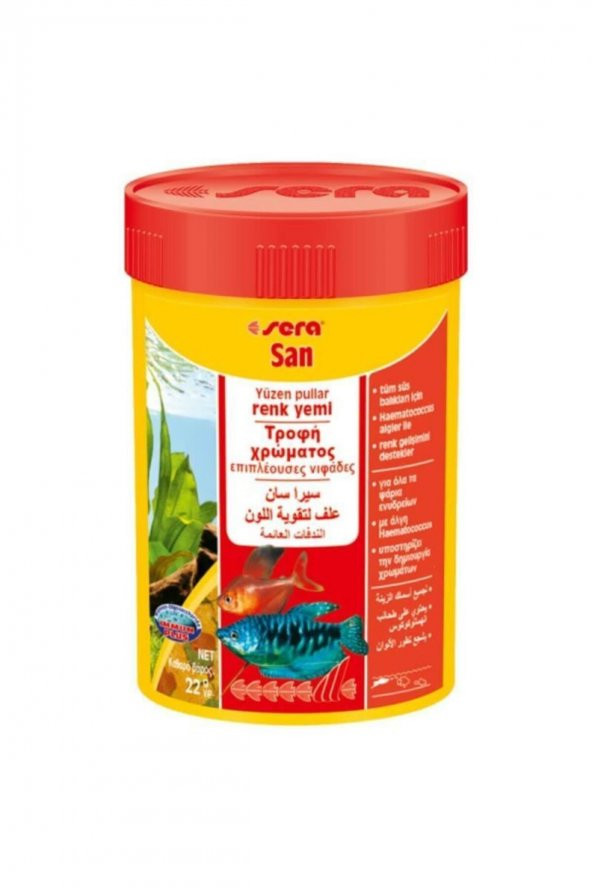 Sera San Tüm Balıklar İçin Pul Renk Yemi 100ml 22gr