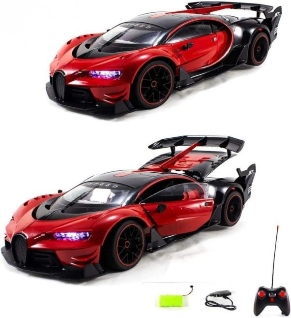Uzaktan Kumandalı Araba Kapıları Açılan Şarjlı Bugatti 1/12 Ölçek - 2