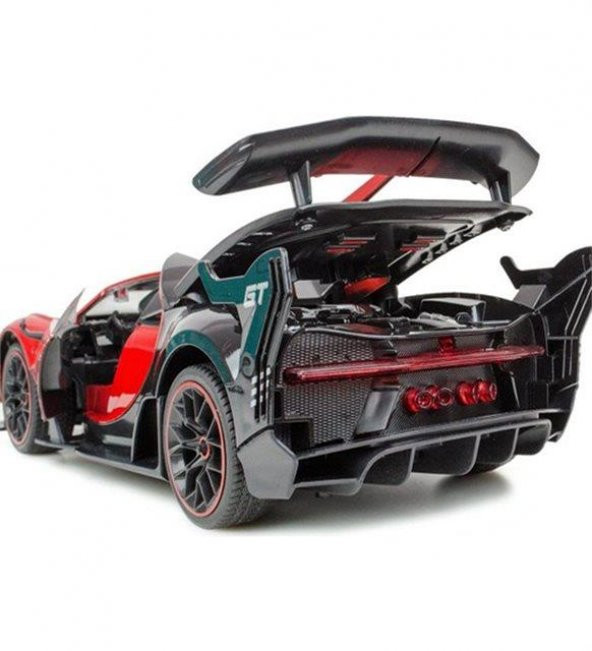 Uzaktan Kumandalı Araba Kapıları Açılan Şarjlı Bugatti 1/12 Ölçek Kırmızı - 3
