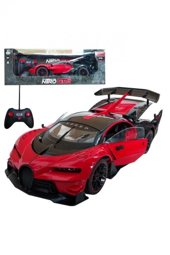 Uzaktan Kumandalı Araba Kapıları Açılan Şarjlı Bugatti 1/12 Ölçek Kırmızı - 4