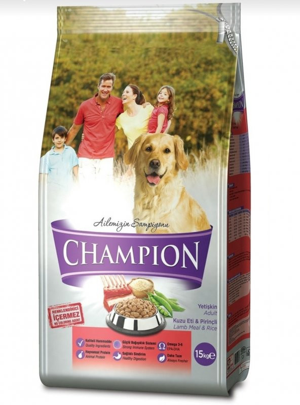 Champion Kuzu Etli ve Pirinçli Yetişkin Köpek Maması 15kg