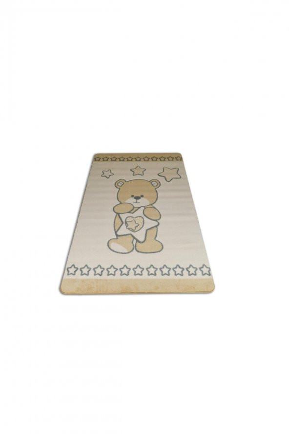Confetti Oymalı Çocuk Halısı Baby Set Star Bear Bej 120x180 Cm