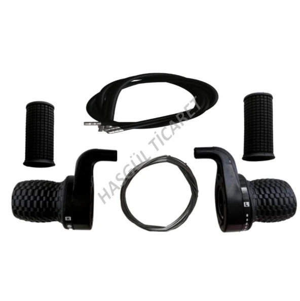 HSGL BİSİKLET SİYAH VİTES KOLU SET NOKTALI 3X7