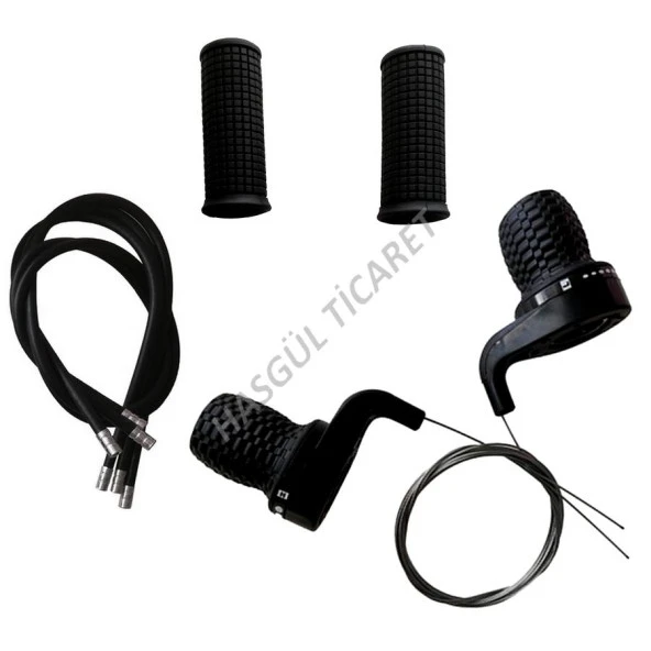 HSGL BİSİKLET SİYAH VİTES KOLU SET NOKTALI 3X7 - 3