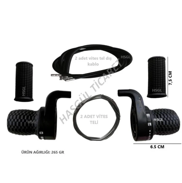 HSGL BİSİKLET SİYAH VİTES KOLU SET NOKTALI 3X7 - 5