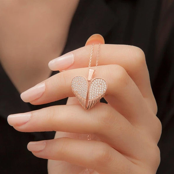 Gümüş Kalpli Kapaklı İsimli Kolye - 5