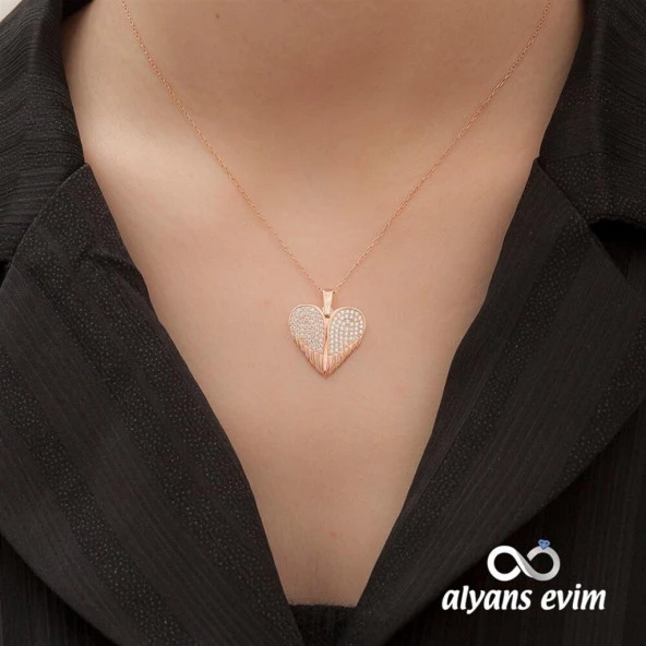 Gümüş Kalpli Kapaklı İsimli Kolye - 6