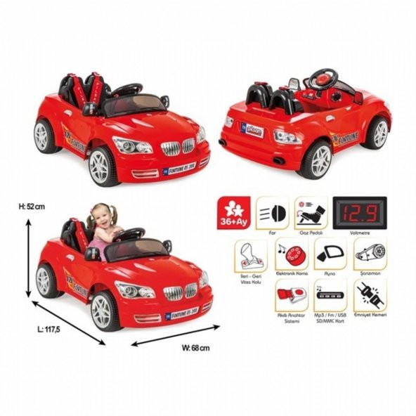 Pilsan Fortune Akülü Araba 12V Uzaktan Kumandalı 05-244 - 3