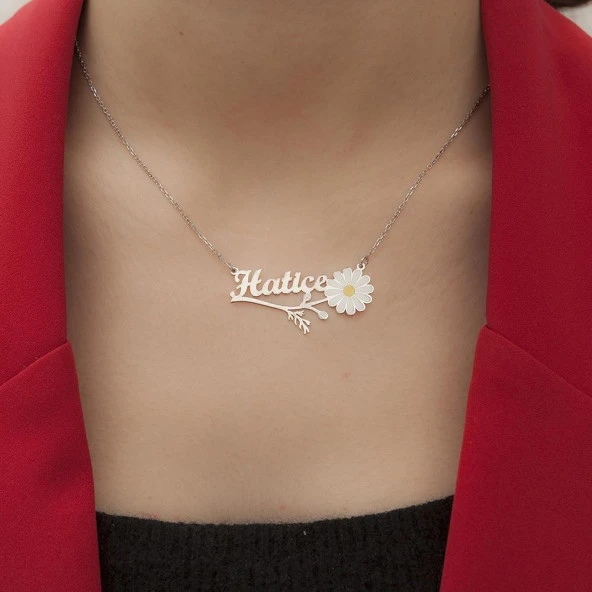 Gümüş Papatya İsimli Kolye - 2