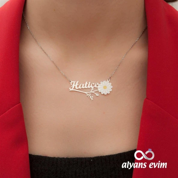 Gümüş Papatya İsimli Kolye - 4