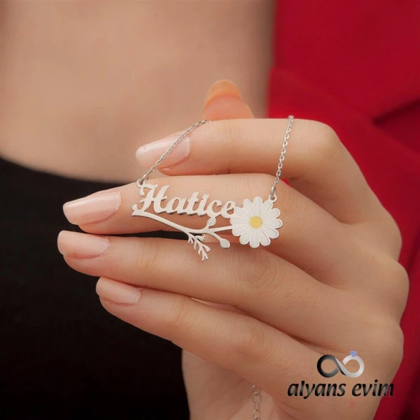 Gümüş Papatya İsimli Kolye - 5