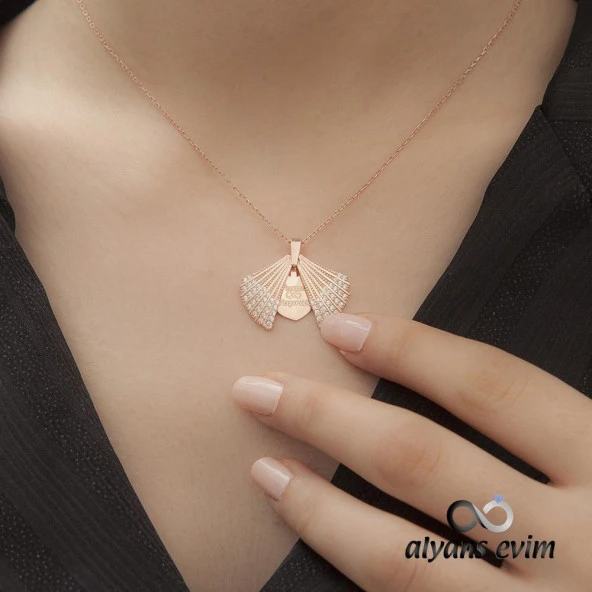 Gümüş Açılır Kapanır İsimli Kolye - 2