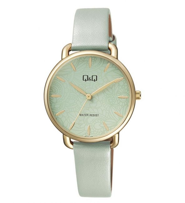 Q&Q QC27J102Y Açık Yeşil Deri Kayışlı Kadın Kol Saati - 2
