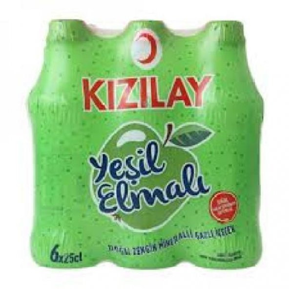 Kızılay Premium Yeşil Elma Aromalı Maden Suyu 250 ml x 6 Adet