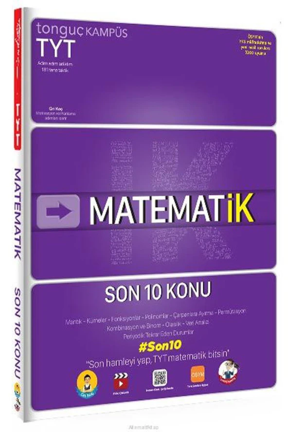 Tonguç Akademi Yayınları Tyt Matematik Son 10 Konu Soru Bankası