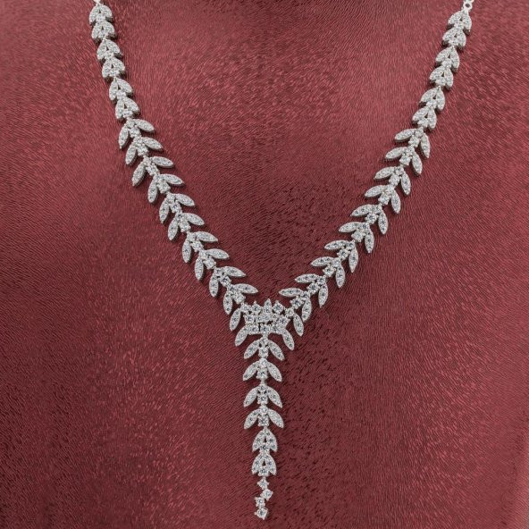 Zirkon Taşlı Gümüş Bayan Set - Resim 2