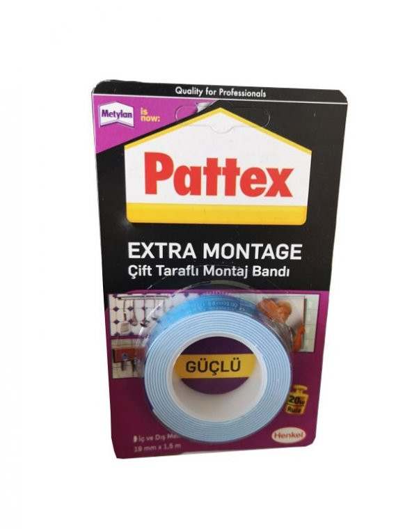 Pattex Extra Montage Çift Taraflı Montaj Bandı 20 Kg (19mmX1,5M)