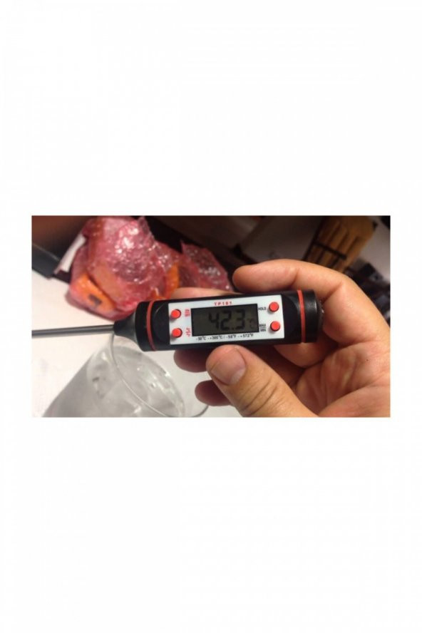 Termometre Sıvı Gıda Et Su Sıcaklık Ölçer Siyah - Resim 3