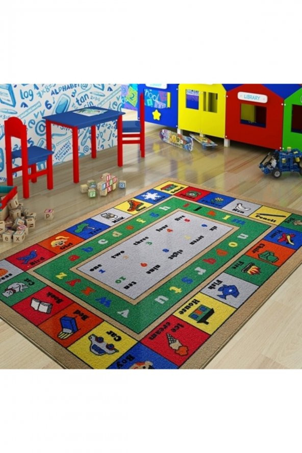Confetti Çocuk Odası Anaokulu Oyun Halısı Lesson 100x150