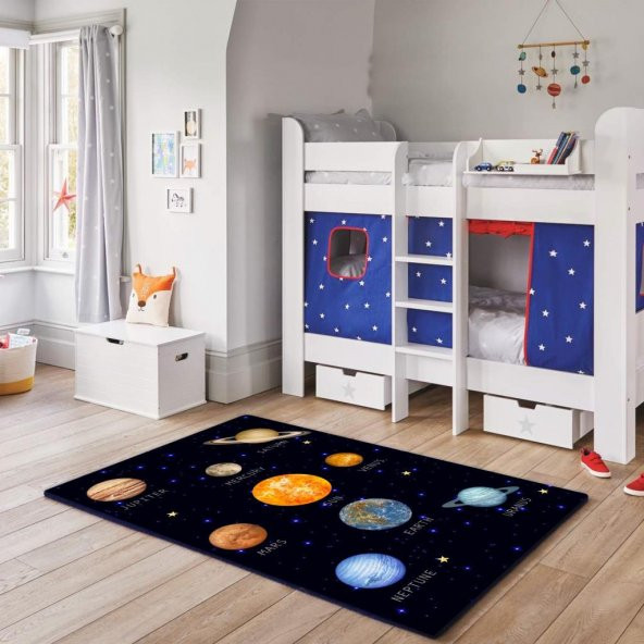 Dream Catcher Lateks Süngerli Eğitici Çocuk Odası Halısı Planet 100 x 160 cm