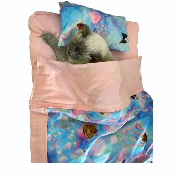 Cats Kedi Minderi Uyku Takımı Minder Yastık Örtü Set - 5