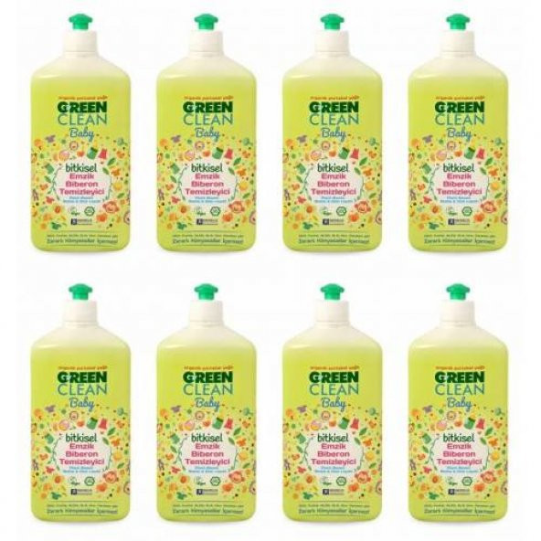 U Green Clean Baby Bitkisel Biberon Emzik Temizleyici 8 x 500 ml