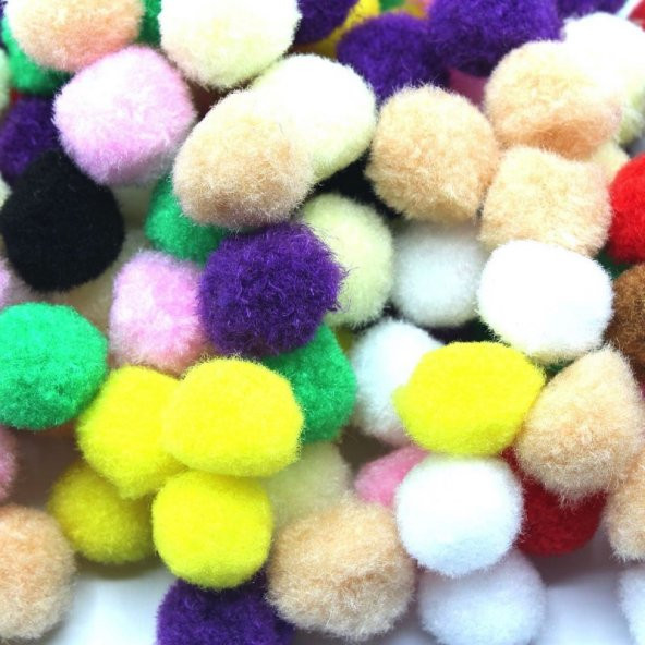 Ponpon Karışık Renk 2 cm - 3