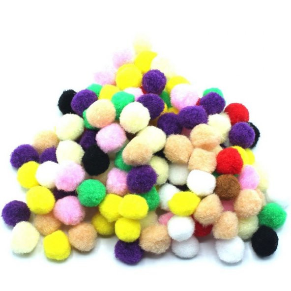 Ponpon Karışık Renk 2 cm - 4